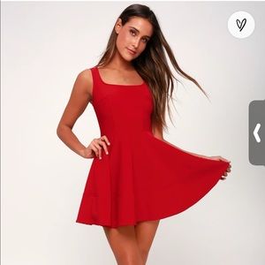 Small Lulus “Home Before Daylight” Red Skater Dress